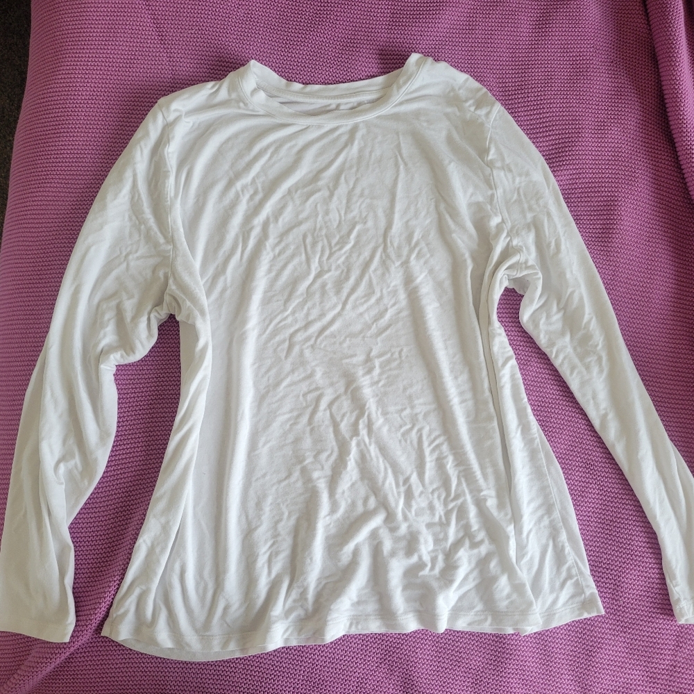 Knix Buttery Soft White Long Sleeve Tee